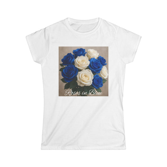 White and Blue Rose Bouquet Women's T-Shirt
